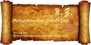 Matuskovics Zaránd névjegykártya